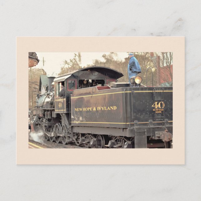 New Hope Ivyland Steam Train Postcard (Front)