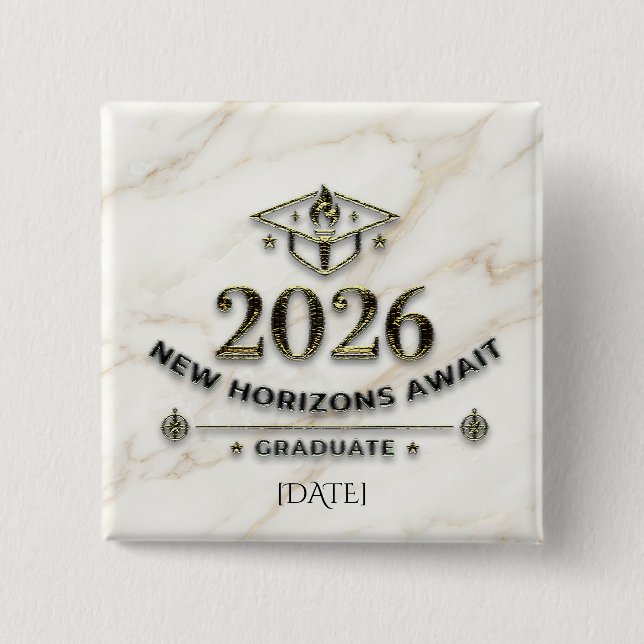 New Horizons Await / New Horizons 2 Inch Square Button (Front)