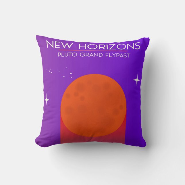 New Horizons Pluto Grand Flypast space art. Throw Pillow (Front)