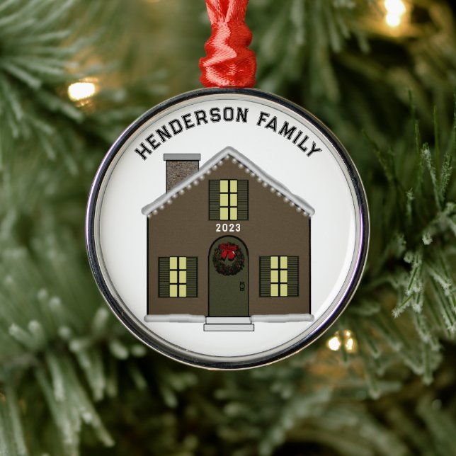 New House 2024 Keepsake Metal Ornament (Tree)