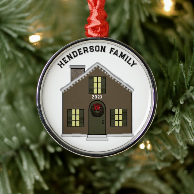 New House 2026 Keepsake Metal Ornament (Tree)