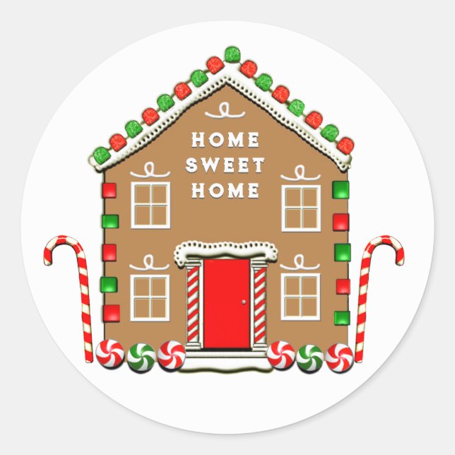 New House Christmas Housewarming Classic Round Sticker (Front)