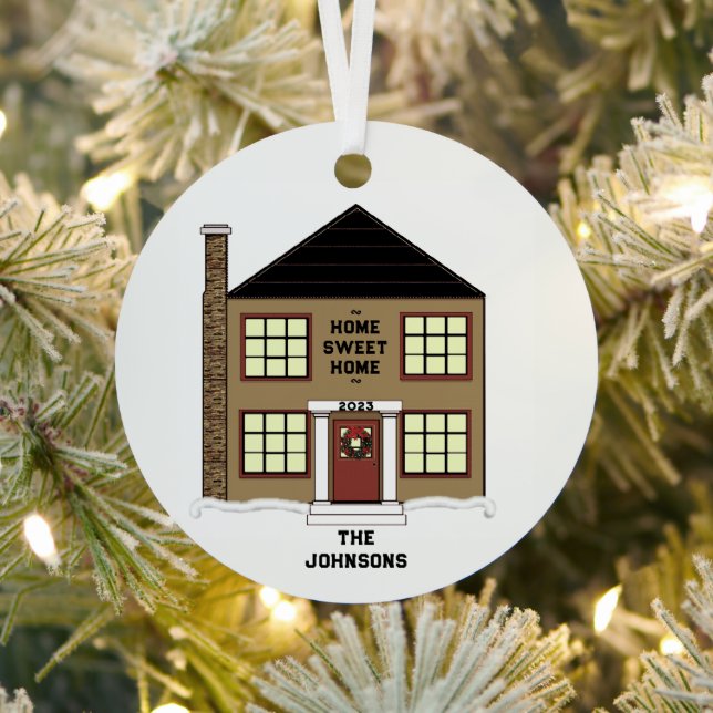 New House Christmas Metal Ornament (Insitu)