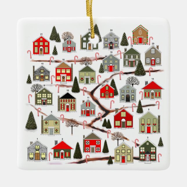 New House Family Ceramic Ornament (Front)