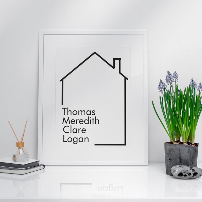 New House Family Minimalistic with Names Poster (Creator Uploaded)