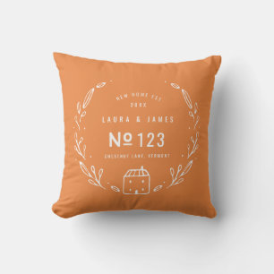 New house hand drawn floral throw pillow
