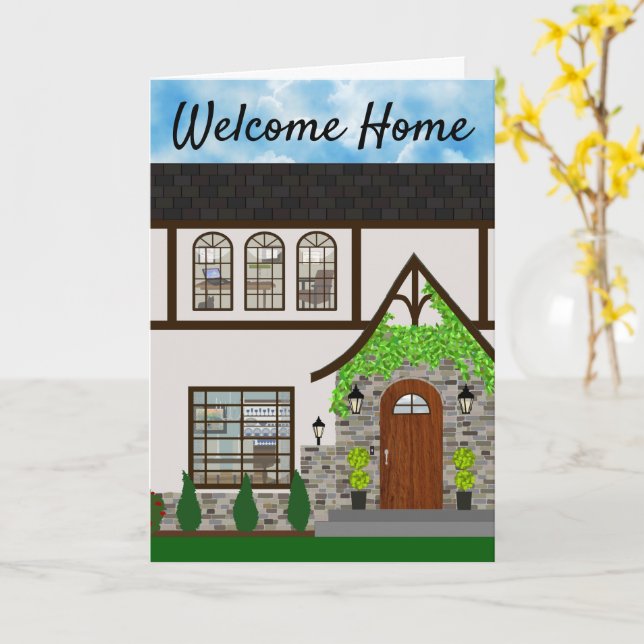 New House Welcome  Congratulations Card (Yellow Flower)