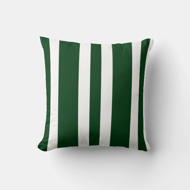 New Hunter Green & White Stripe Couch Pillow Gift (Front)
