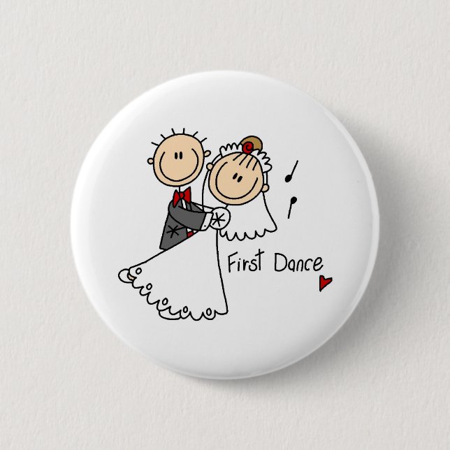 New Husband And Wife's First Dance Button (Front)