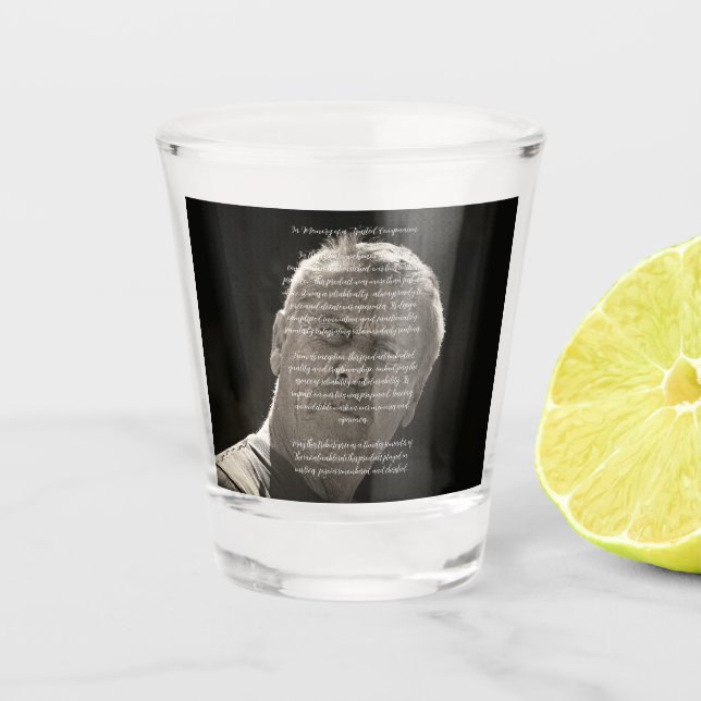 NEW! In Memory of - Shot Glass - White Text 1.5 oz (Front)