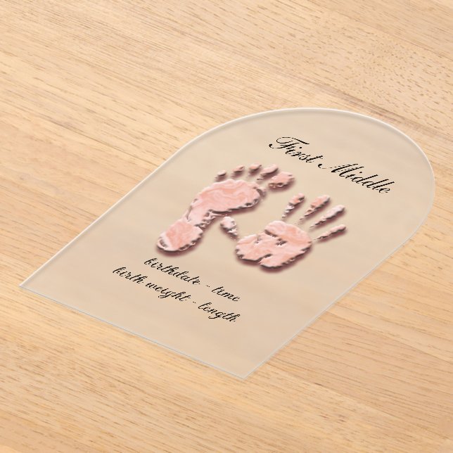 New Infant-hand n footprint Acrylic Invitations (Laydown)
