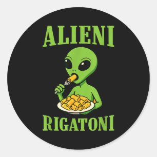 New Italian Brainrot Alieni Rigatoni Funny Viral M Classic Round Sticker