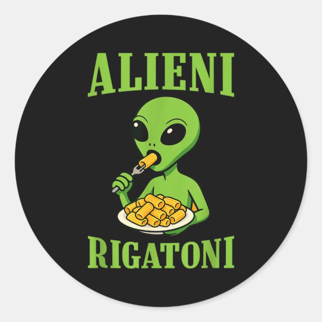 New Italian Brainrot Alieni Rigatoni Funny Viral M Classic Round Sticker (Front)