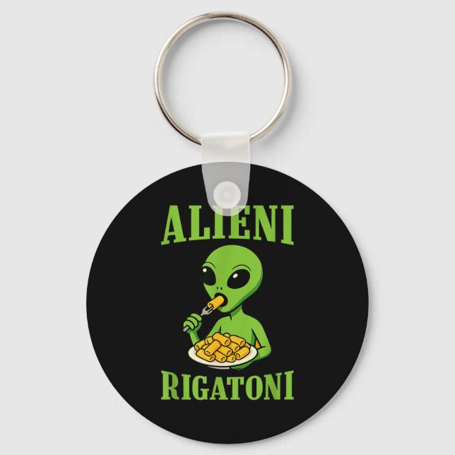 New Italian Brainrot Alieni Rigatoni Funny Viral M Keychain (Front)