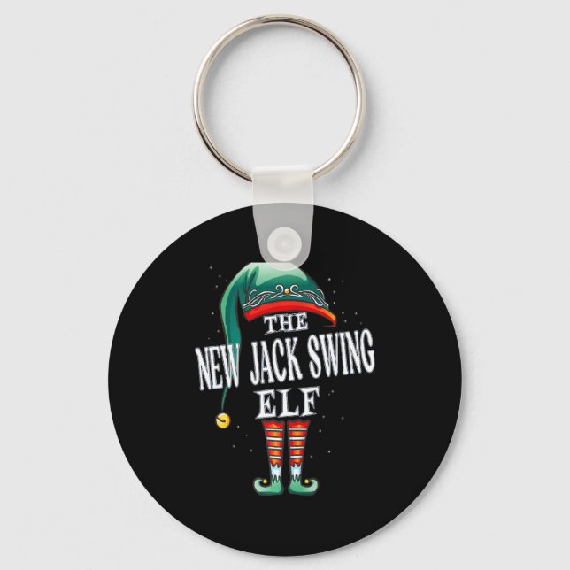 New Jack Swing Elf Christmas Group Xmas Pajama Par Keychain (Front)