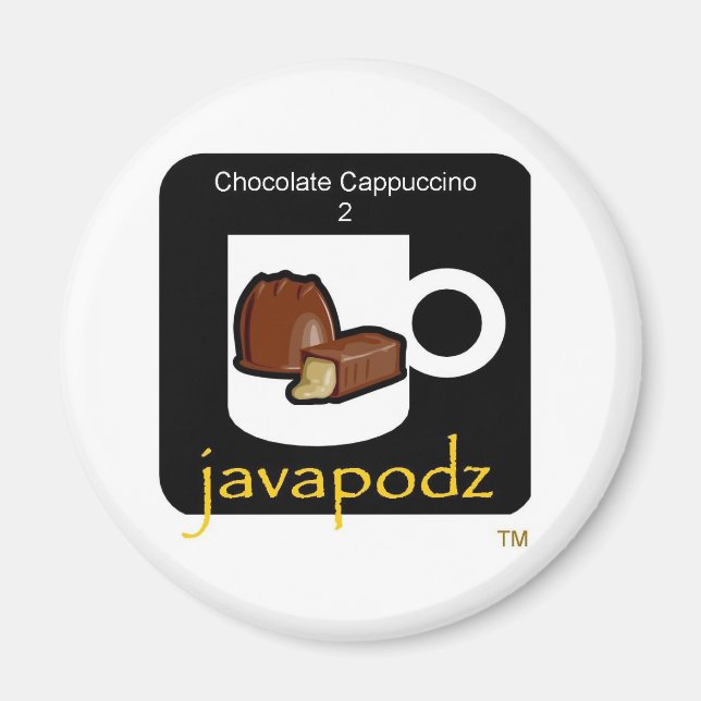 New JavaPodz Chocolate Cappuccino Magnet (Front)