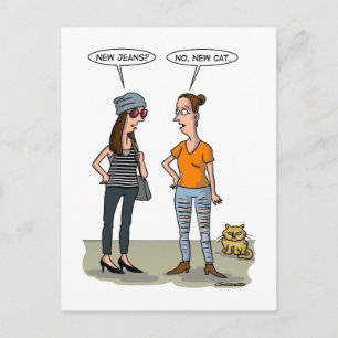 New jeans? No, new cat. Folded Greeting Card