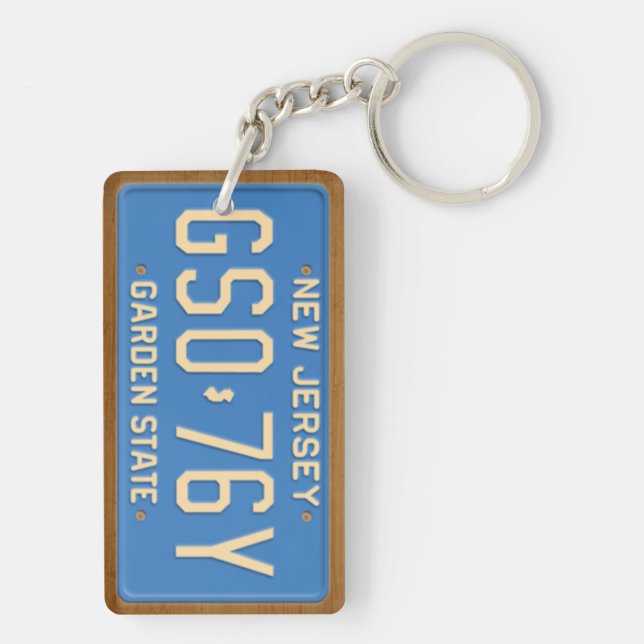 New Jersey 1980 Vintage License Plate Keychain (Back)