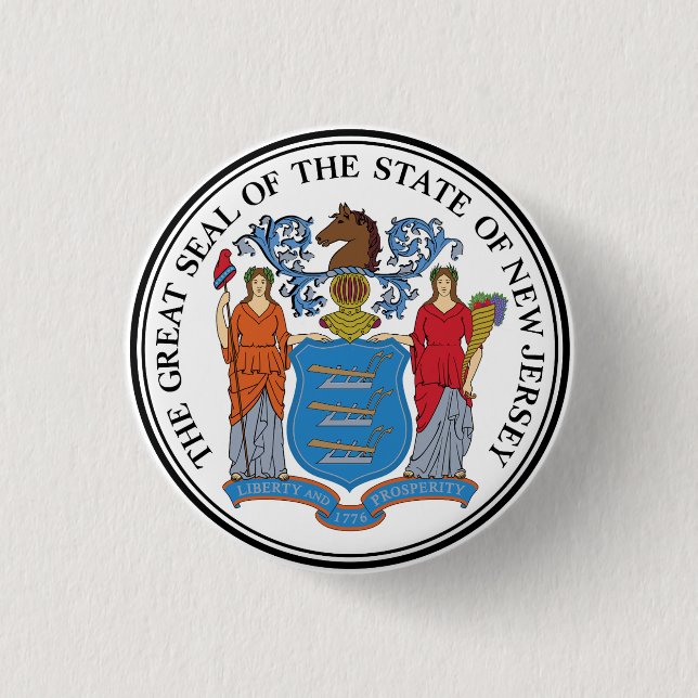 New Jersey 1 Inch Round Button (Front)