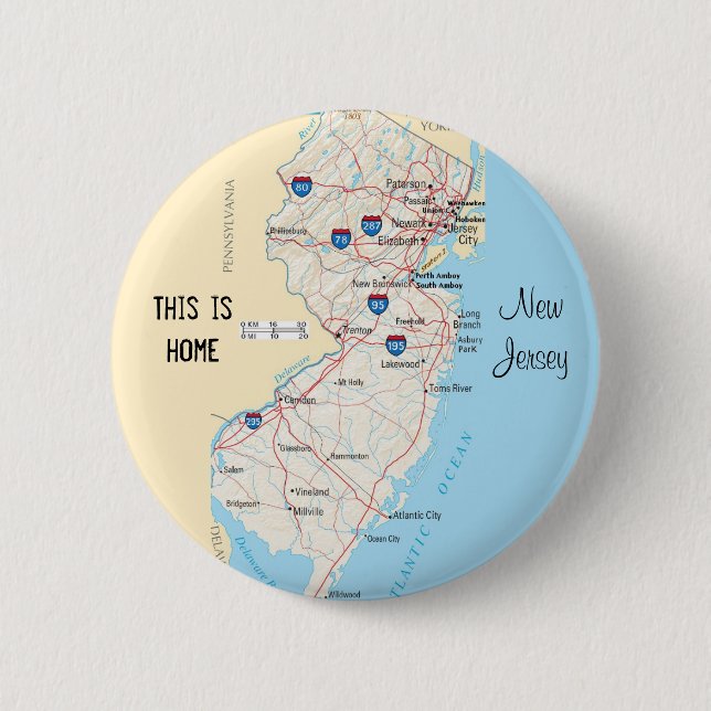 New Jersey 2 Inch Round Button (Front)
