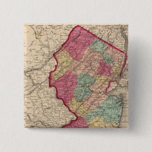 New Jersey 2 Inch Square Button