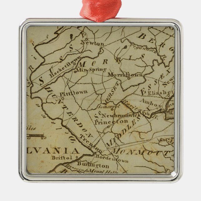 New Jersey 3 Metal Ornament (Front)