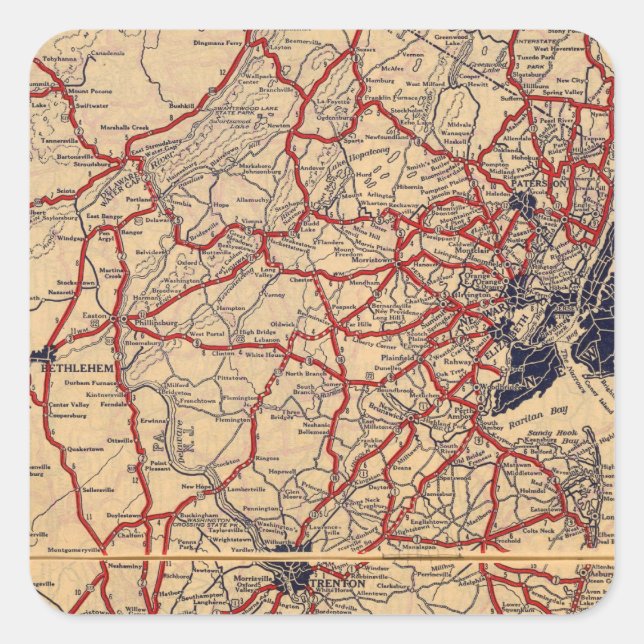 New Jersey 6 Square Sticker (Front)