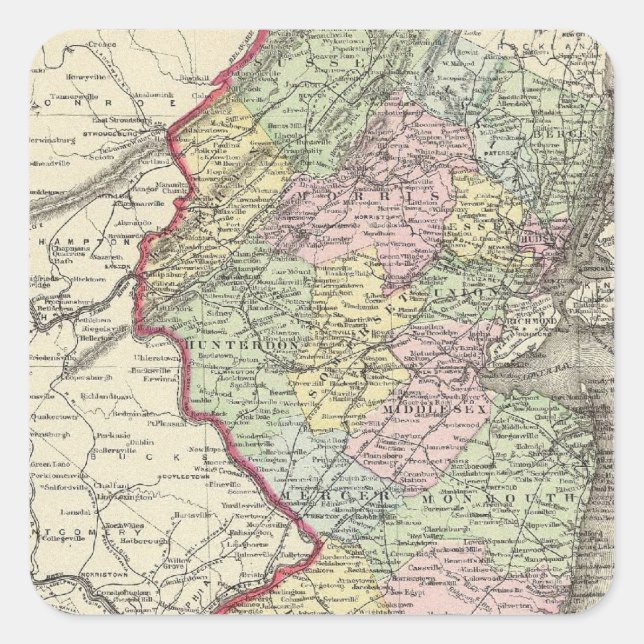 New Jersey 8 Square Sticker (Front)