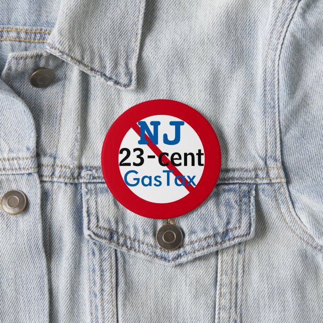 New Jersey Anti 23 Cents Gas Tax 3" Button (In Situ)