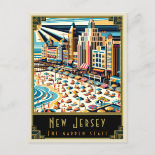 New Jersey   Art Deco Postcard