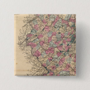 New Jersey Atlas map 2 Inch Square Button