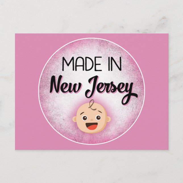 New Jersey Baby Funny Pink New Girl Postcard (Front)
