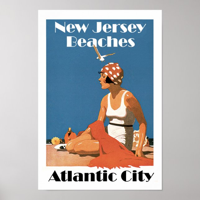 New Jersey Beaches ~ Atlantic City Poster (Front)