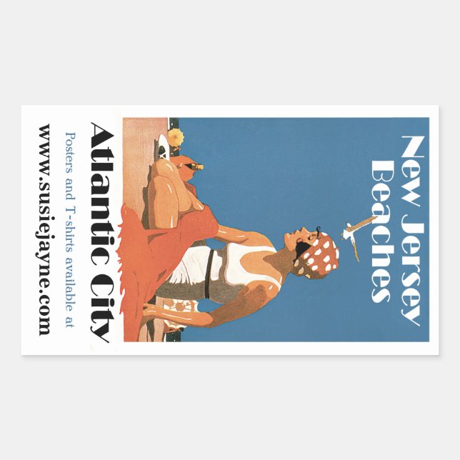 New Jersey Beaches ~ Atlantic City Sticker (Front)