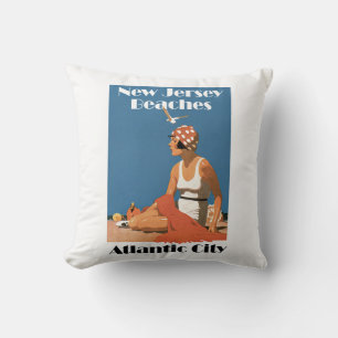 New Jersey Beaches ~ Atlantic City Throw Pillow