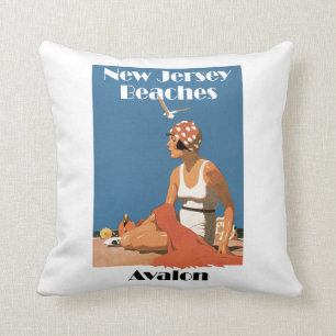 New Jersey Beaches ~ Avalon Throw Pillow