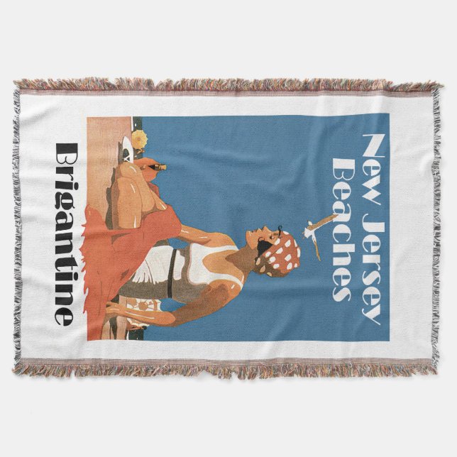 New Jersey Beaches ~ Brigantine Throw Blanket (Front)