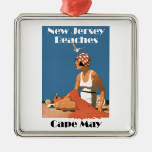New Jersey Beaches ~ Cape May Metal Ornament