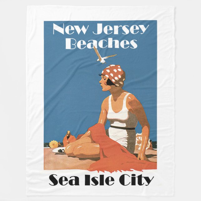 New Jersey Beaches ~ Sea Isle City Fleece Blanket (Front)