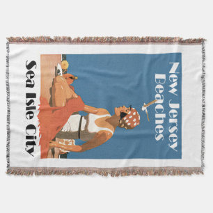 New Jersey Beaches ~ Sea Isle City Throw Blanket