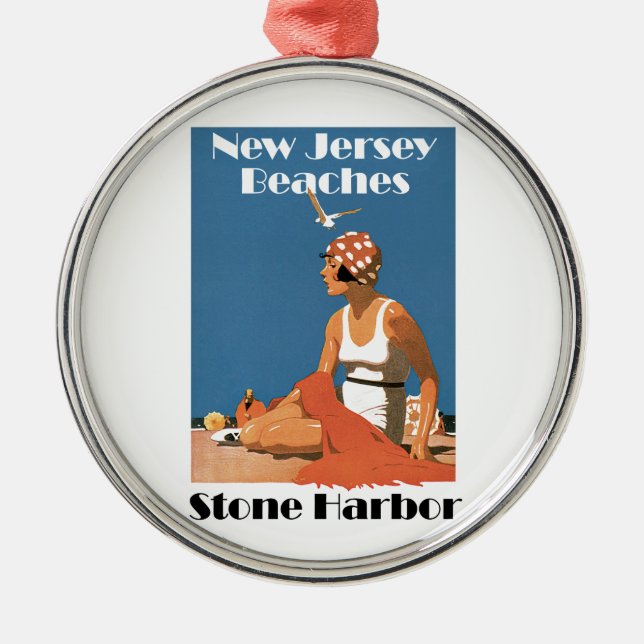 New Jersey Beaches ~ Stone Harbour Metal Ornament (Front)