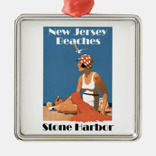 New Jersey Beaches ~ Stone Harbour Metal Ornament