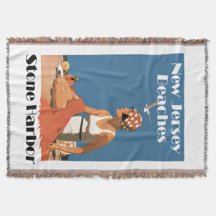 New Jersey Beaches ~ Stone Harbour Throw Blanket