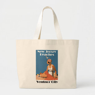 New Jersey Beaches ~ Ventnor City Large Tote Bag