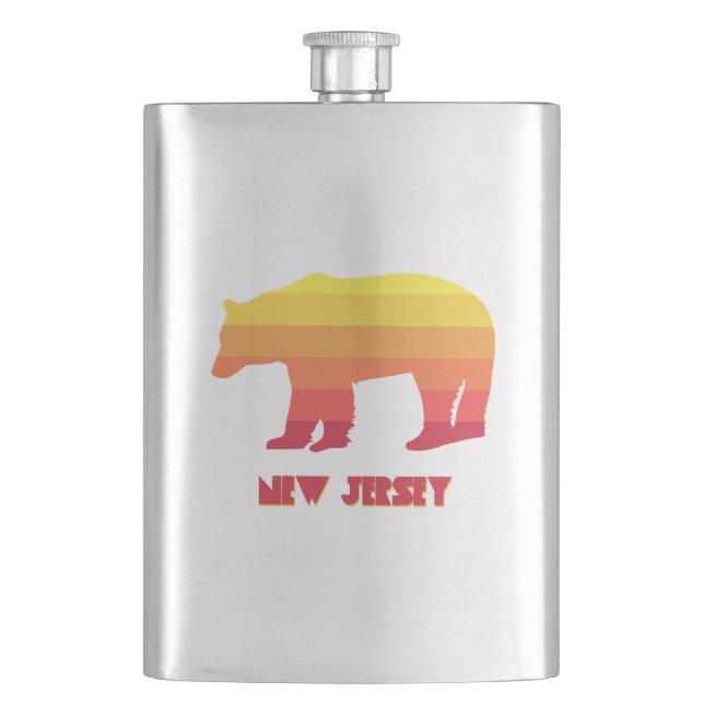 New Jersey Bear Rainbow Hip Flask (Front)