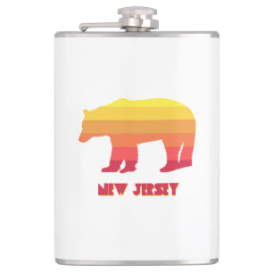 New Jersey Bear Rainbow Hip Flask