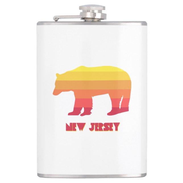 New Jersey Bear Rainbow Hip Flask (Front)