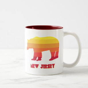 New Jersey Bear Rainbow Two-Tone Coffee Mug