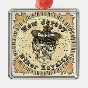 New Jersey Biker Metal Ornament