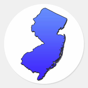 New Jersey Blue Outline Classic Round Sticker
